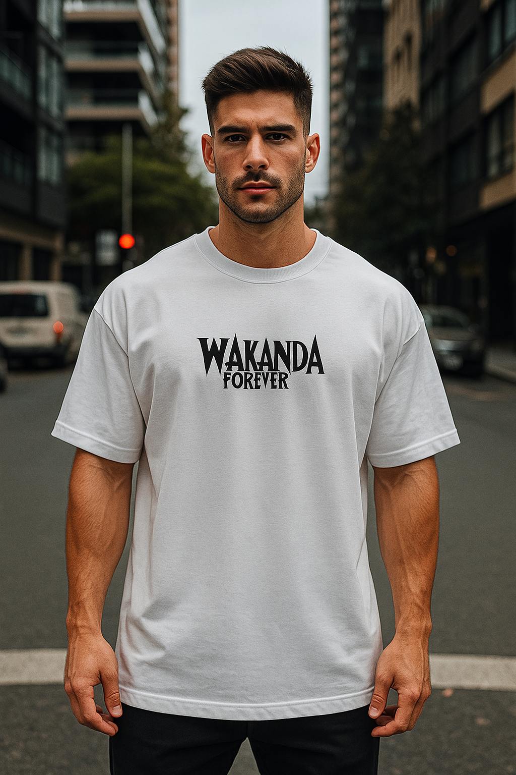 Wavy Wakanda Forever Black Panther Unisex Oversized Classic T-Shirt