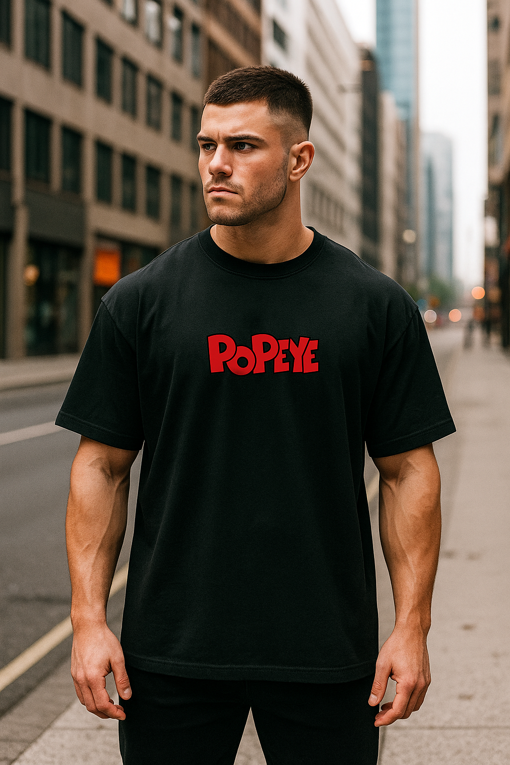 Wavy Popeye Oversized Classic T-Shirt