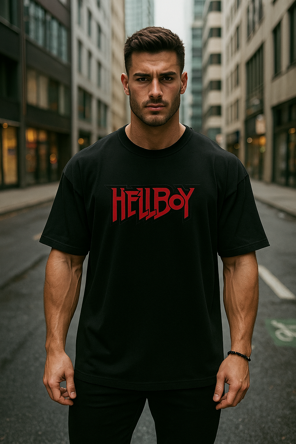 Wavy HellBoy Unisex Oversized Classic T-Shirt