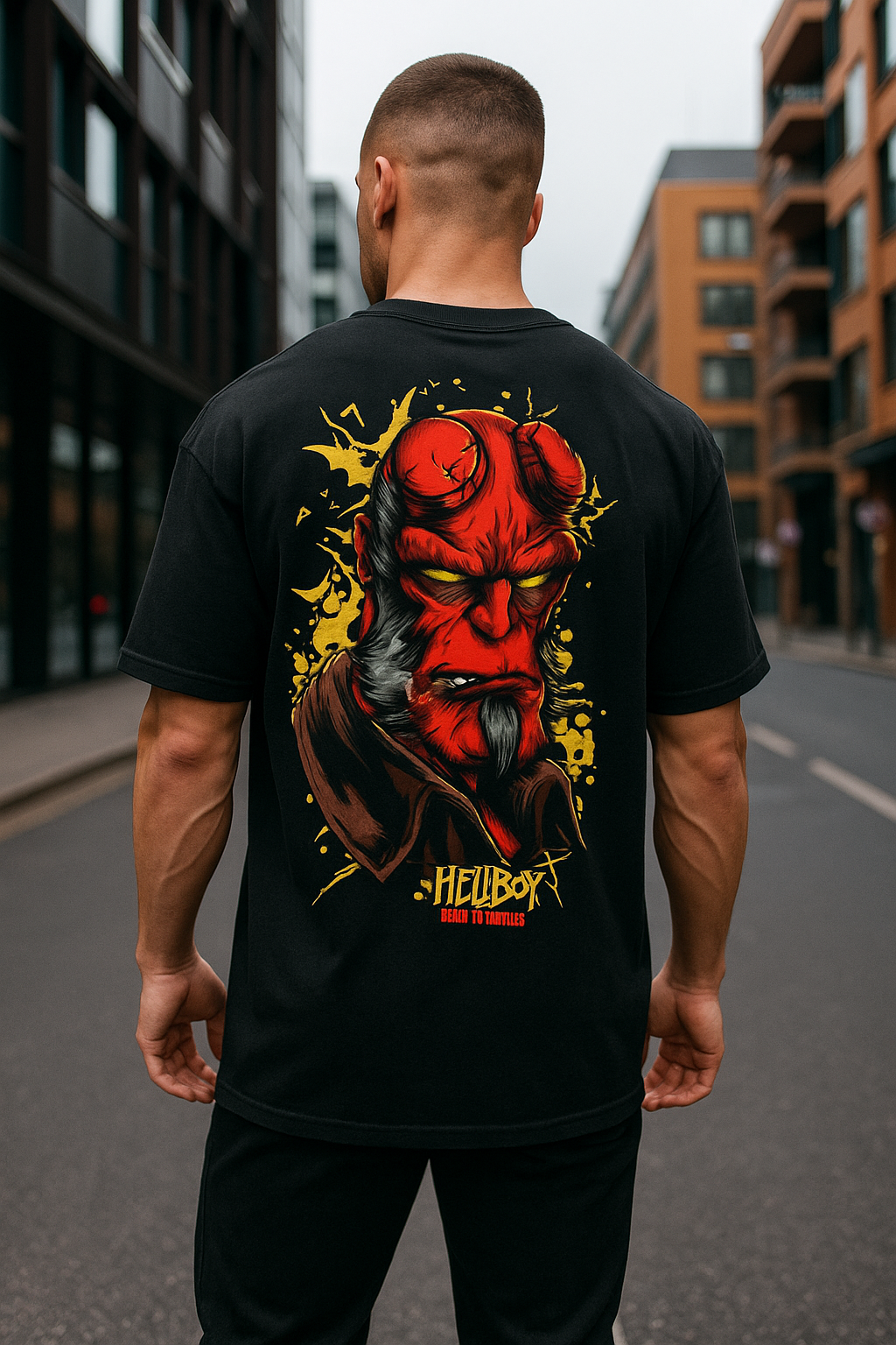 Wavy HellBoy Unisex Oversized Classic T-Shirt