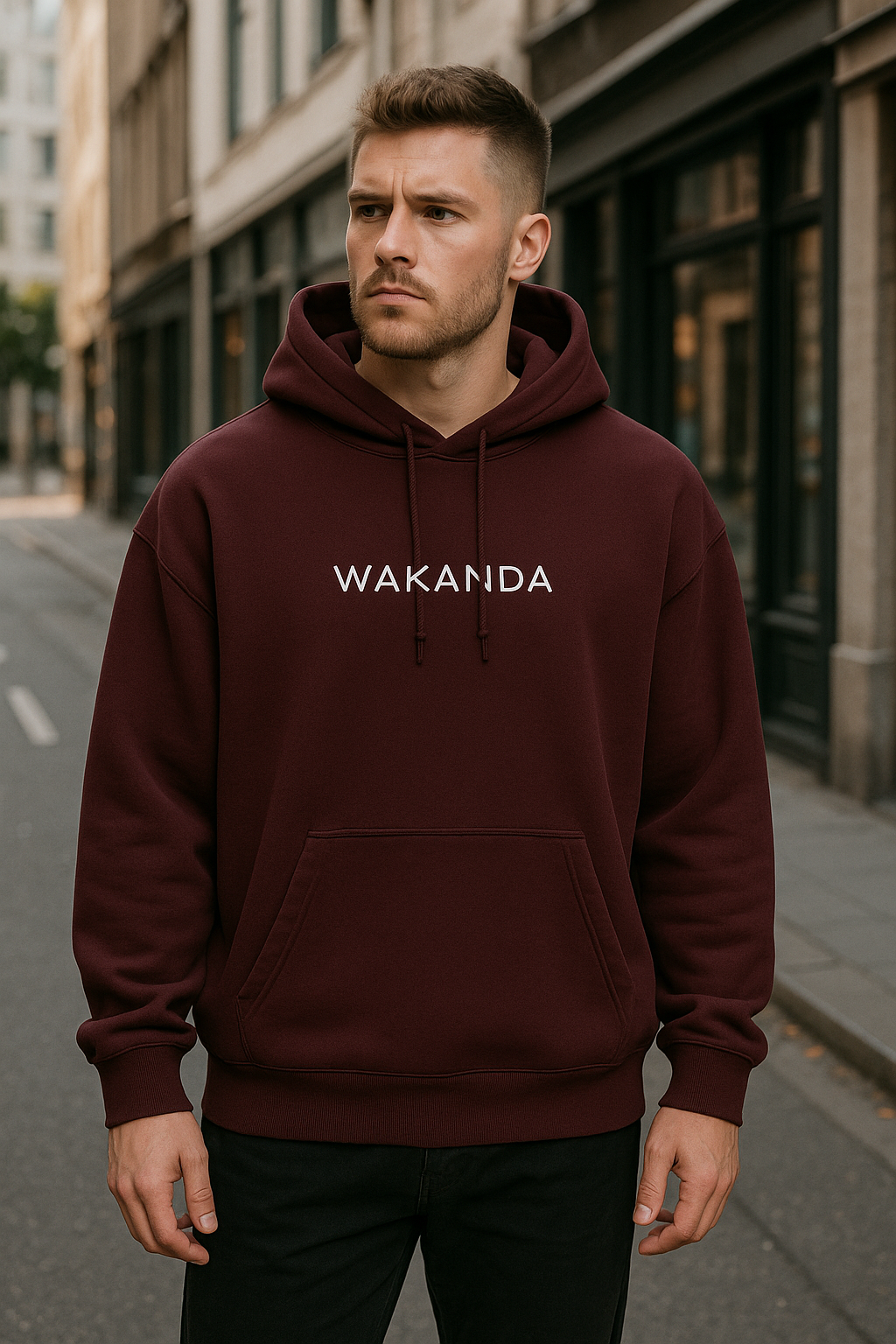 Wavy Black Panther Edition Unisex Oversized Hoodie