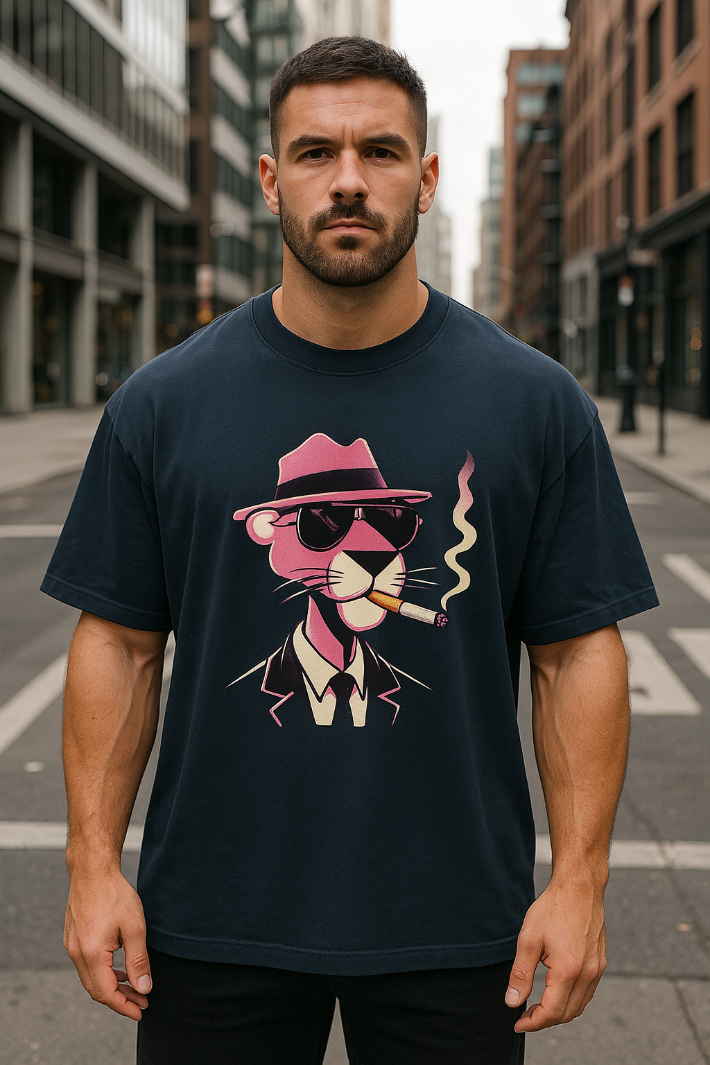 Wavy Pink Panther Edition Unisex Oversized Classic T-Shirt