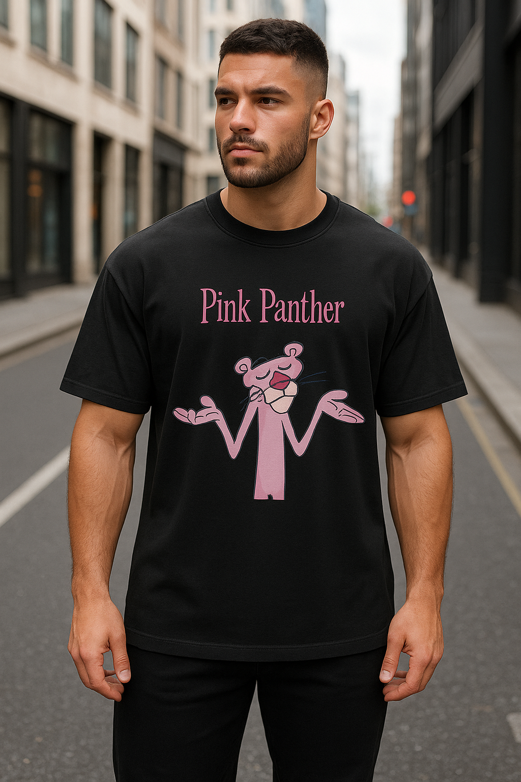 Wavy Pink Panther Attitude Unisex Oversized Classic T-Shirt