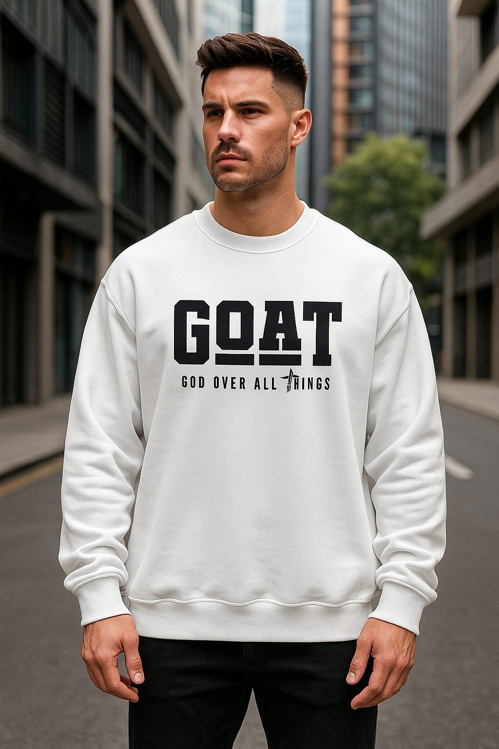 Wavy GOAT Unisex Oversized Sweatshirt