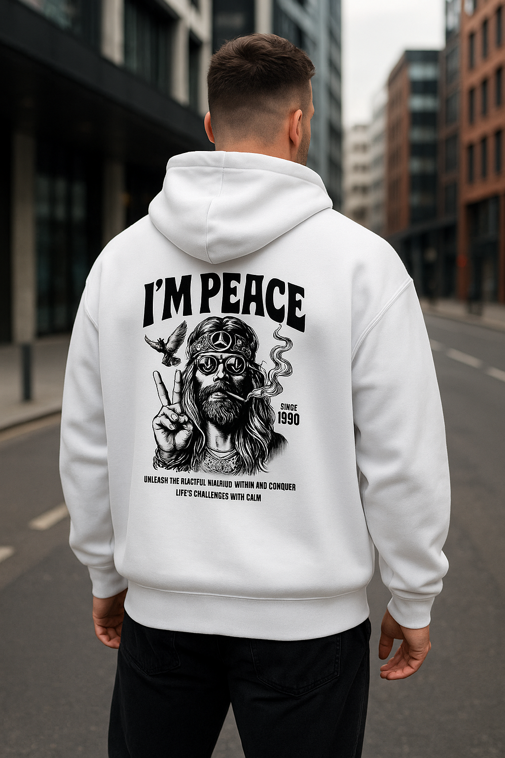 Wavy Peace Unisex Oversized Hoodie