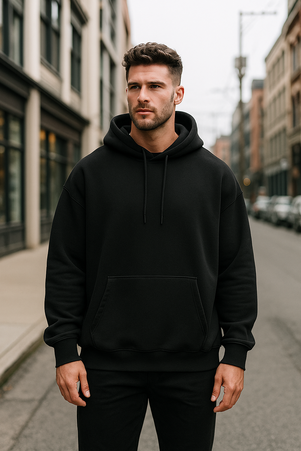 Wavy Unisex Plain Oversized Hoodie