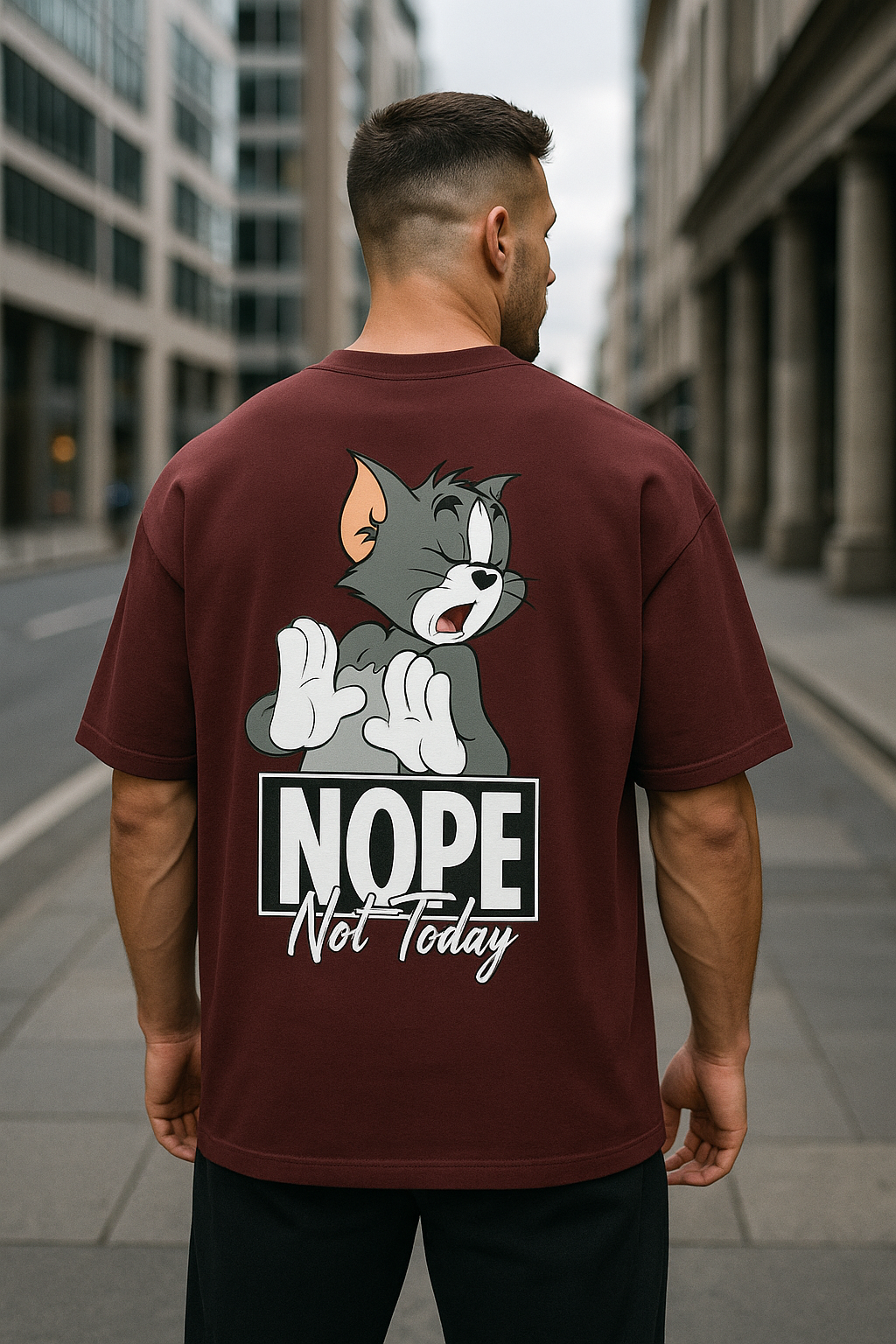 Wavy Tom Nope Mood Unisex Oversized Classic T-Shirt