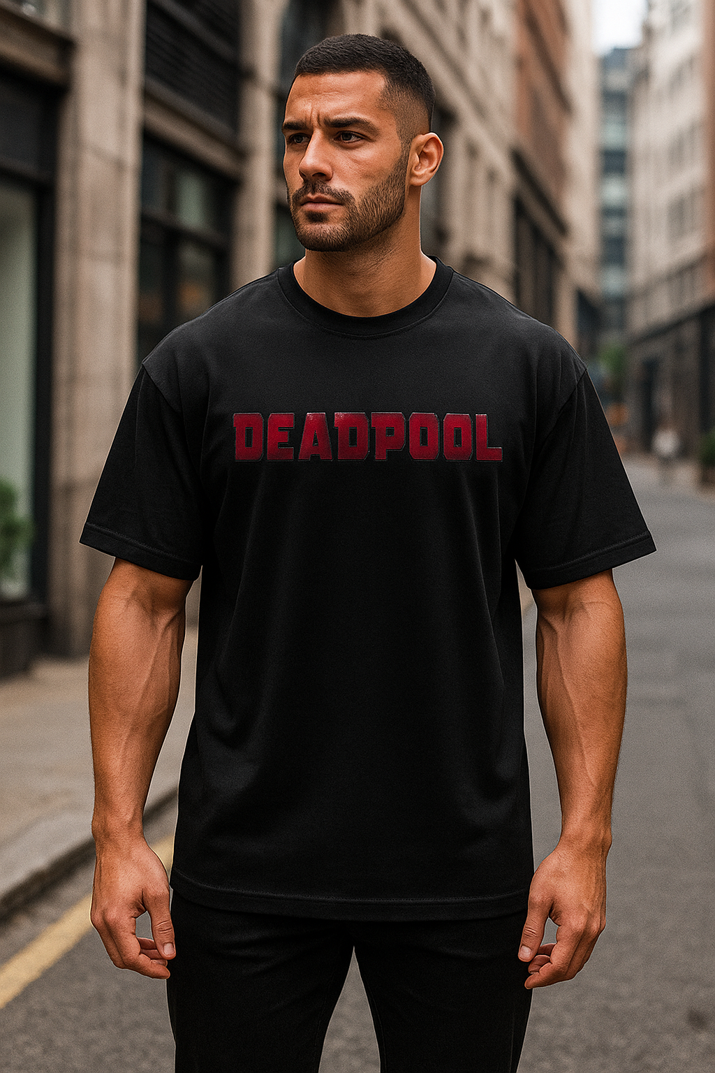Wavy Deadpool Unisex Oversized Classic T-Shirt