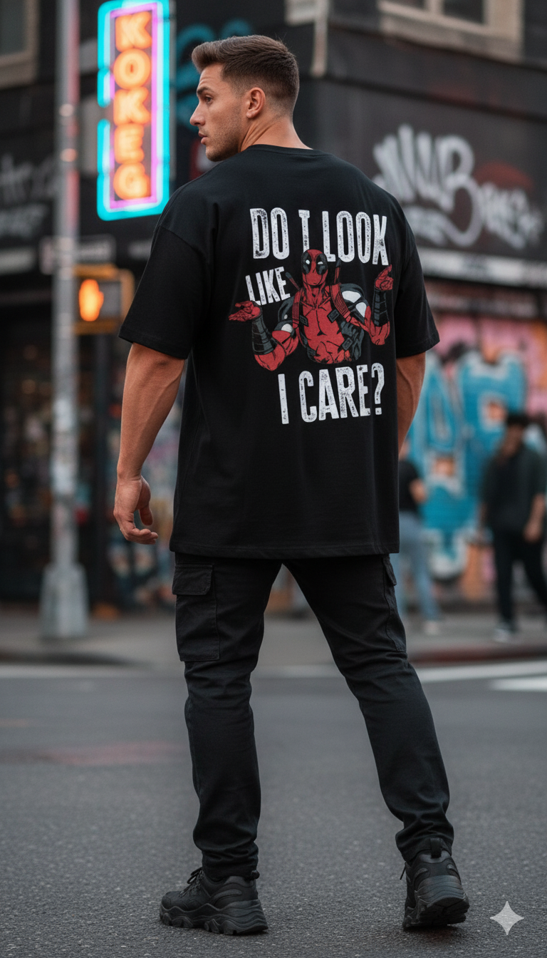 Wavy Deadpool Unisex Oversized Classic T-Shirt