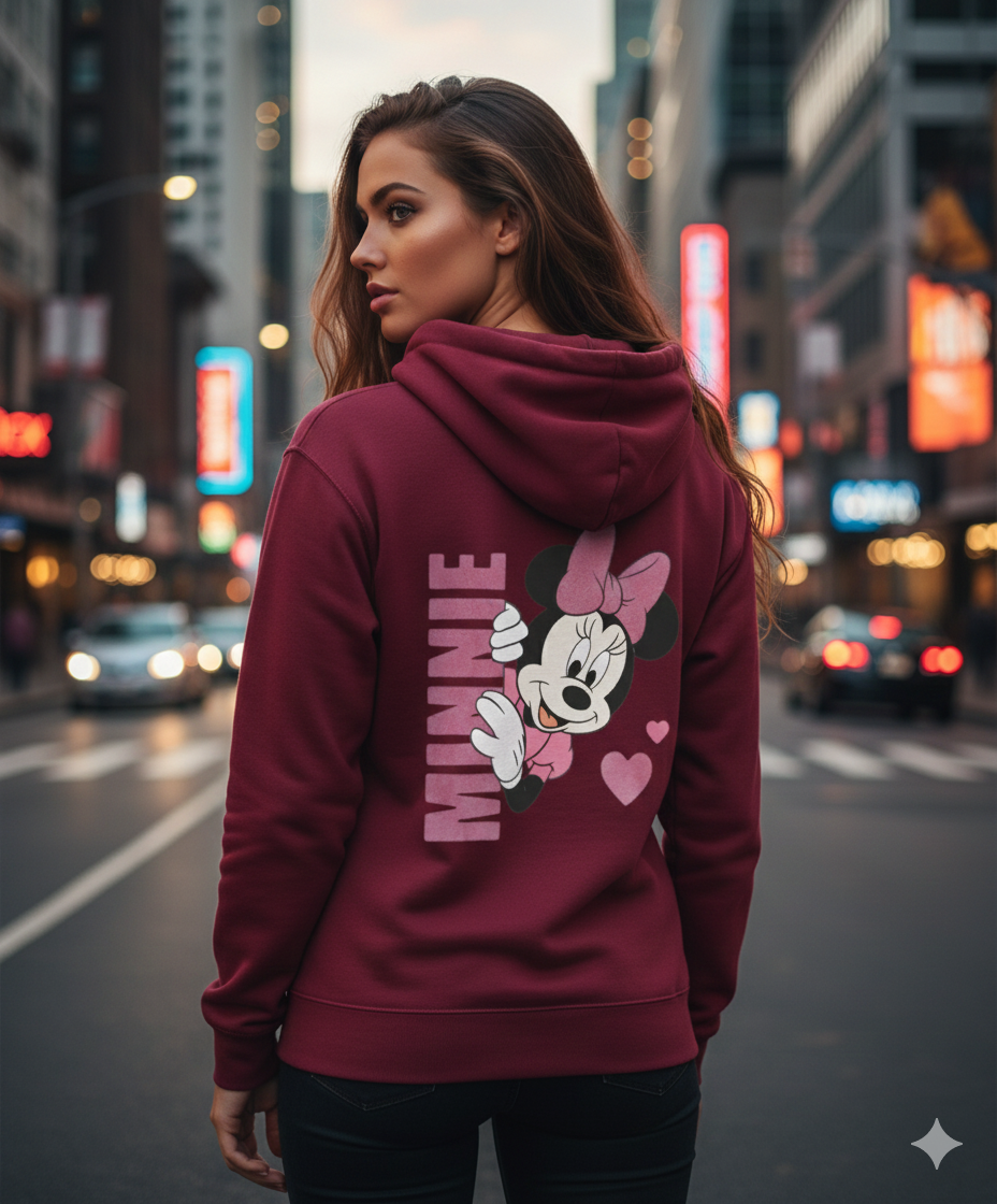 Wavy Minnie Mouse Women's Hoodie