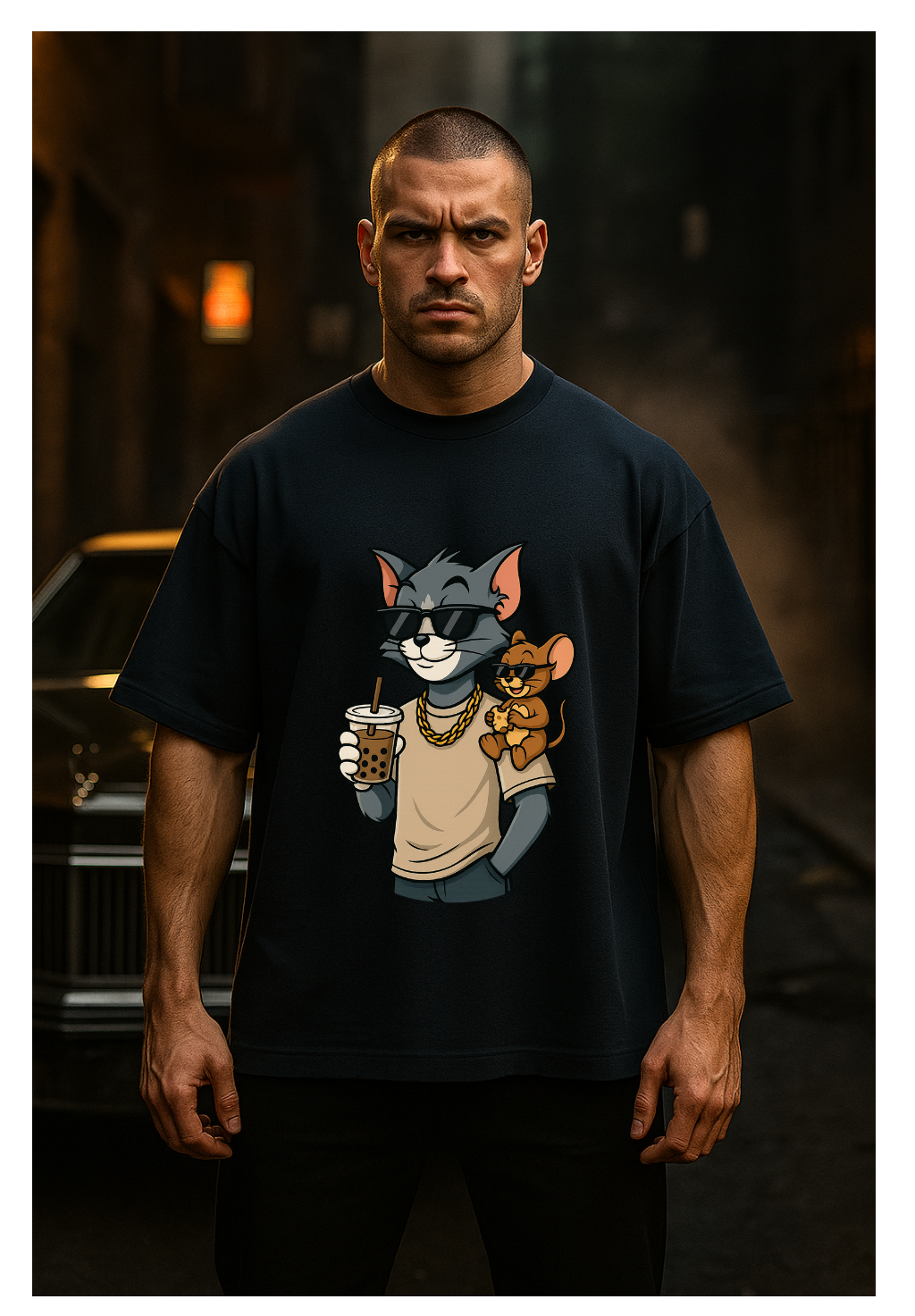 Wavy Tom & Jerry Street Swag Oversized T-Shirt – Boba & Bling Vibes