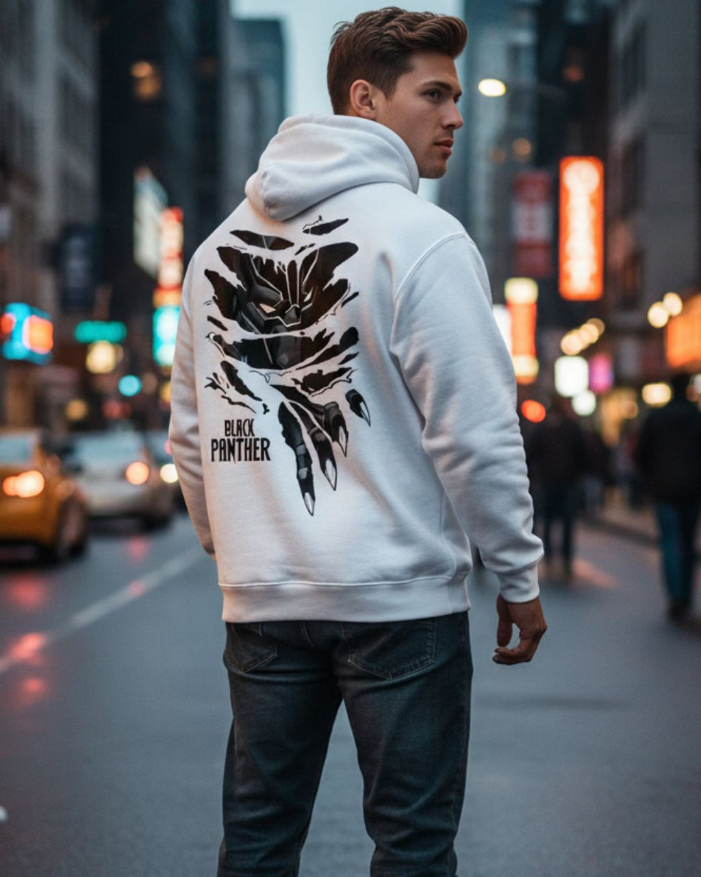 Wavy Black Panther Unisex Oversized Hoodie