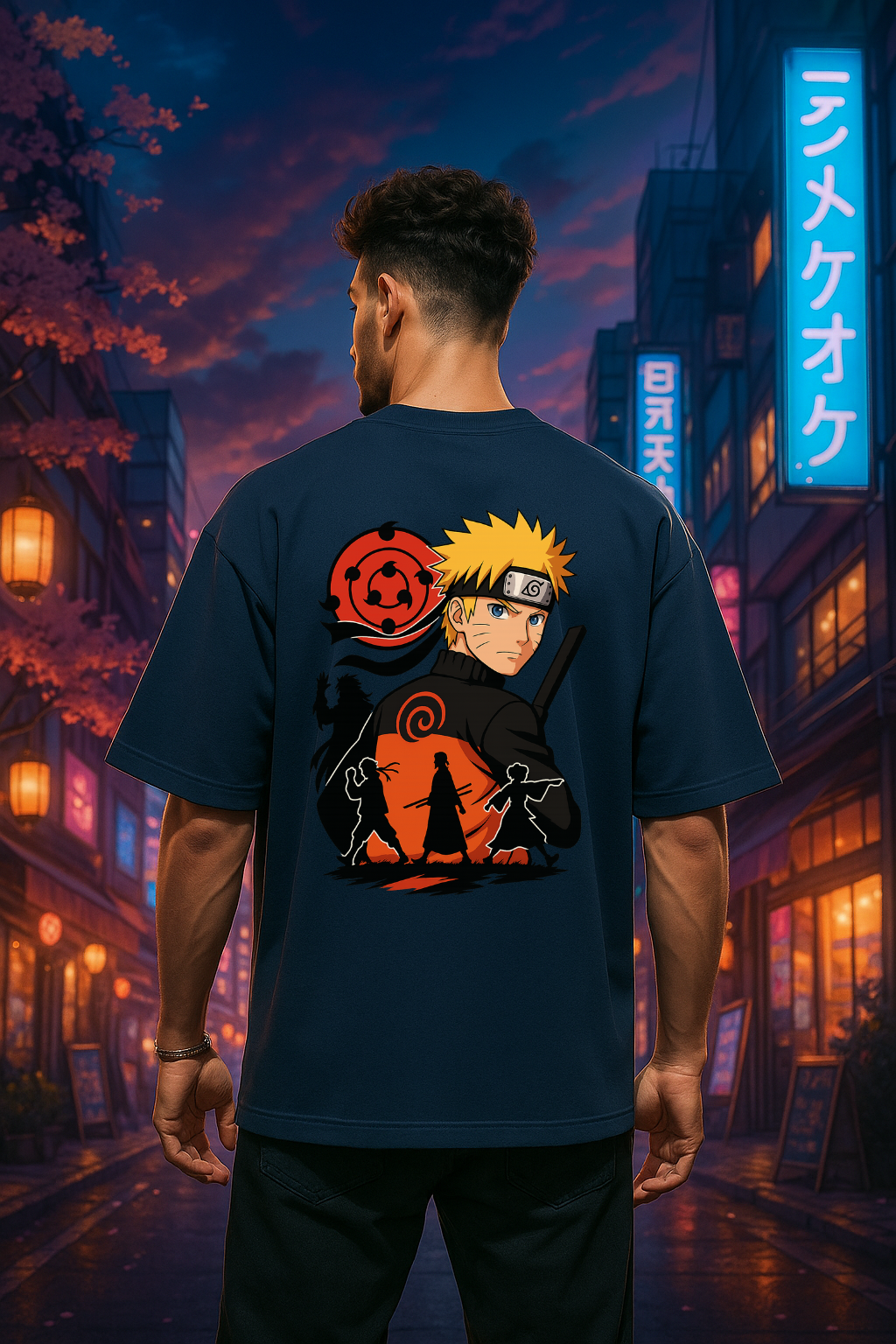 Wavy Naruto Oversized T-Shirt – Unisex Ninja Streetwear Drop