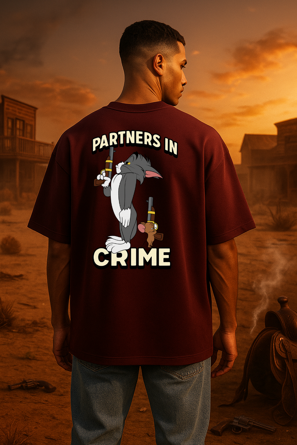 Wavy Tom & Jerry Oversized T-Shirt – Partners in Crime Edition