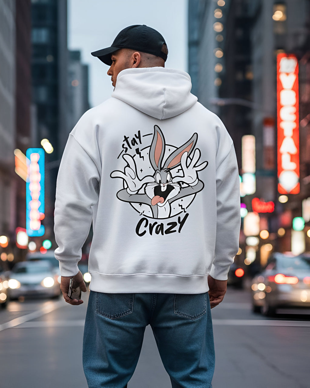 Wavy Bunny Stay Crazy Unisex Hoodie