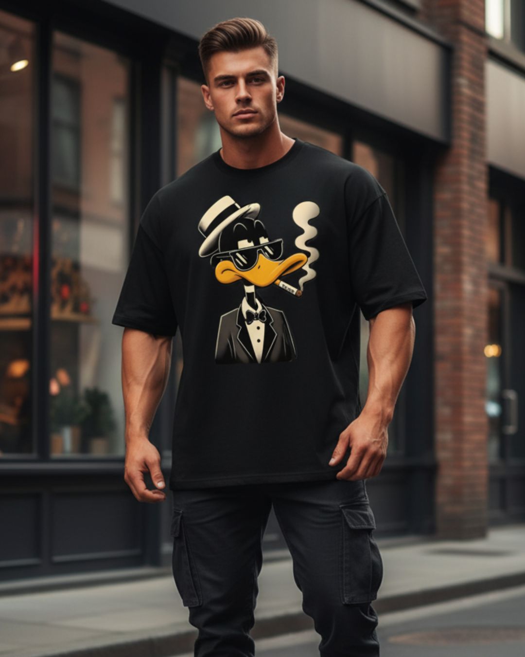 Wavy Daffy Duck Unisex Oversized Classic T-Shirt
