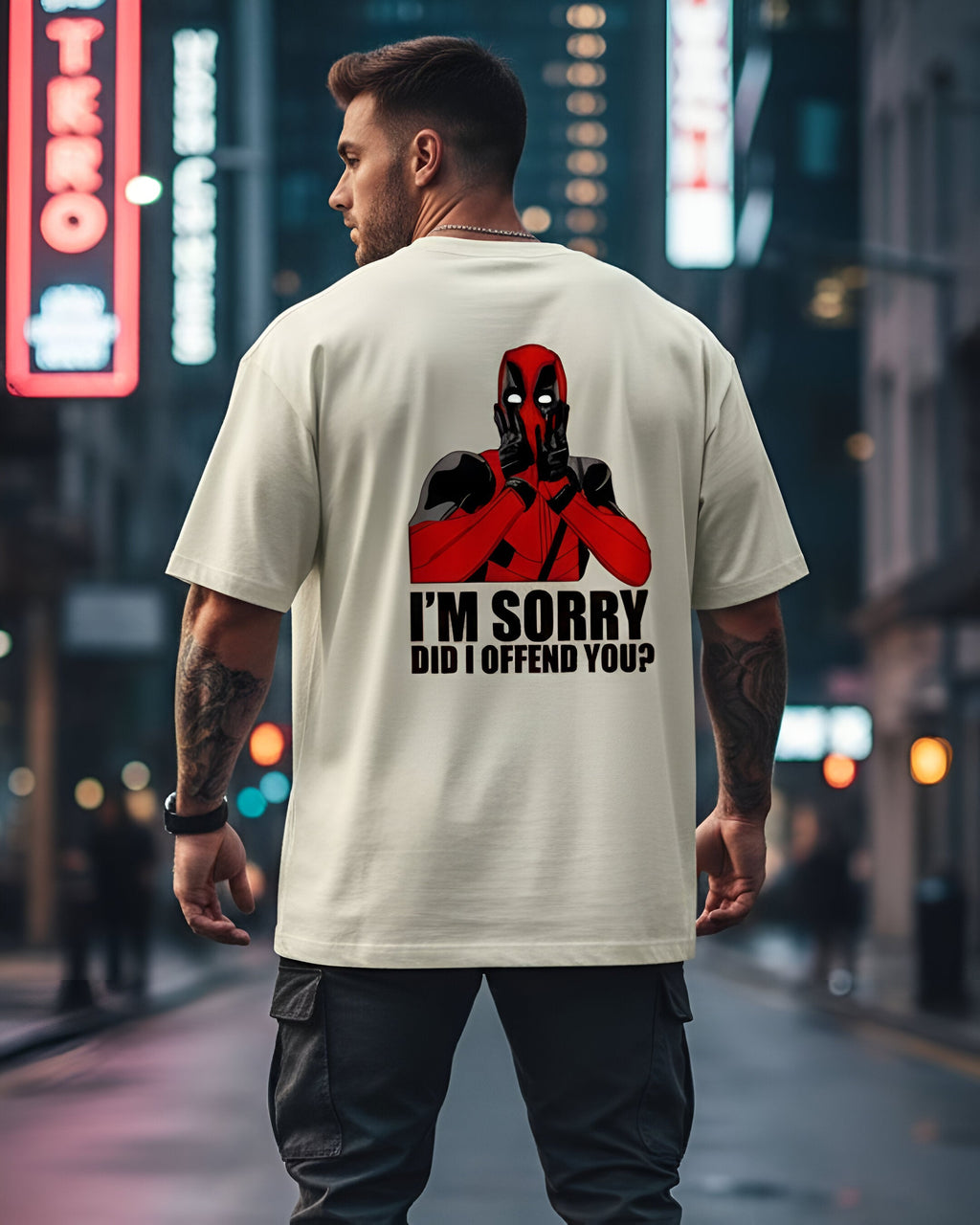 Wavy Deadpool Unisex Oversized T-Shirt