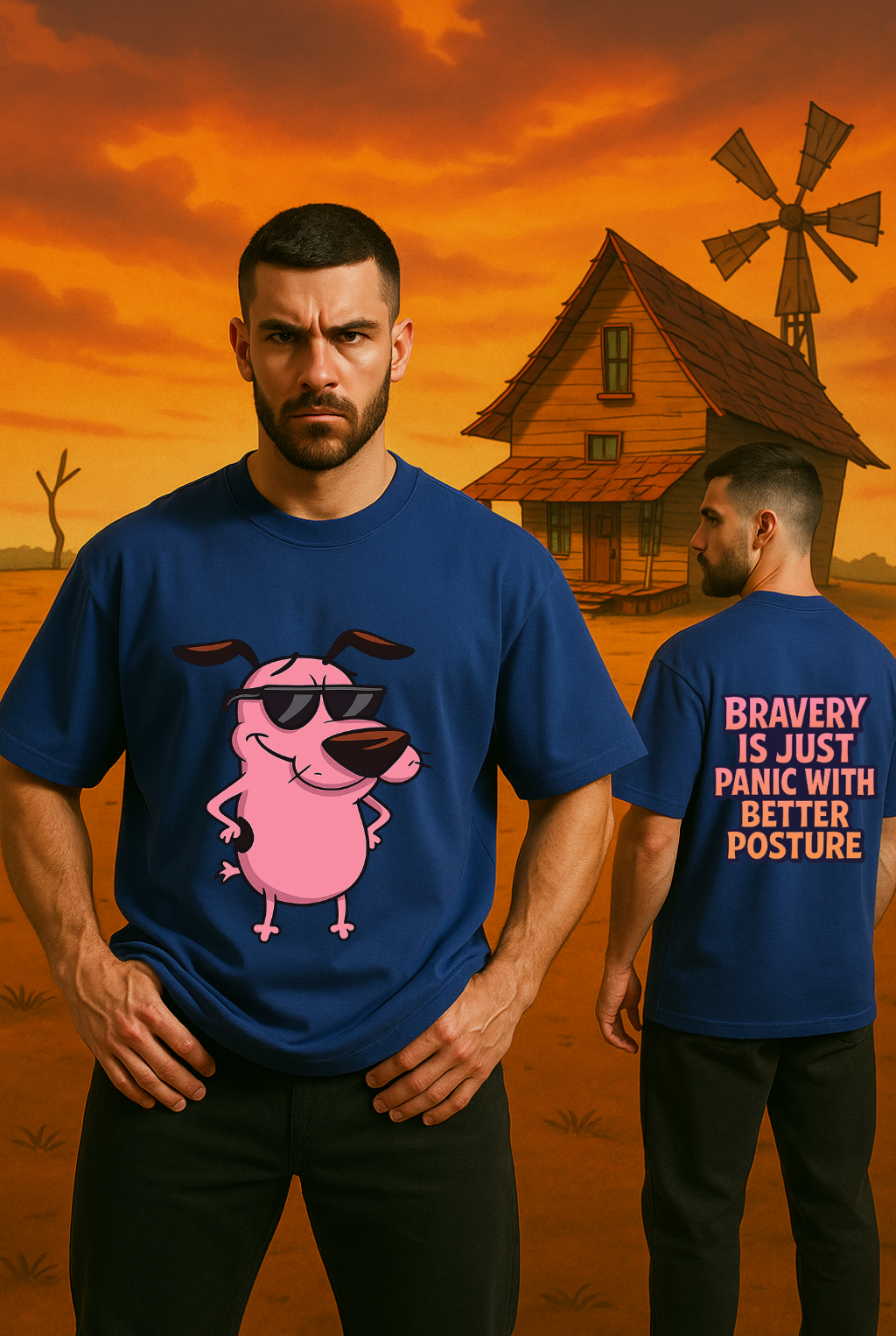 Wavy Courage in Style: The Bold Bravery Oversized Unisex T-shirt