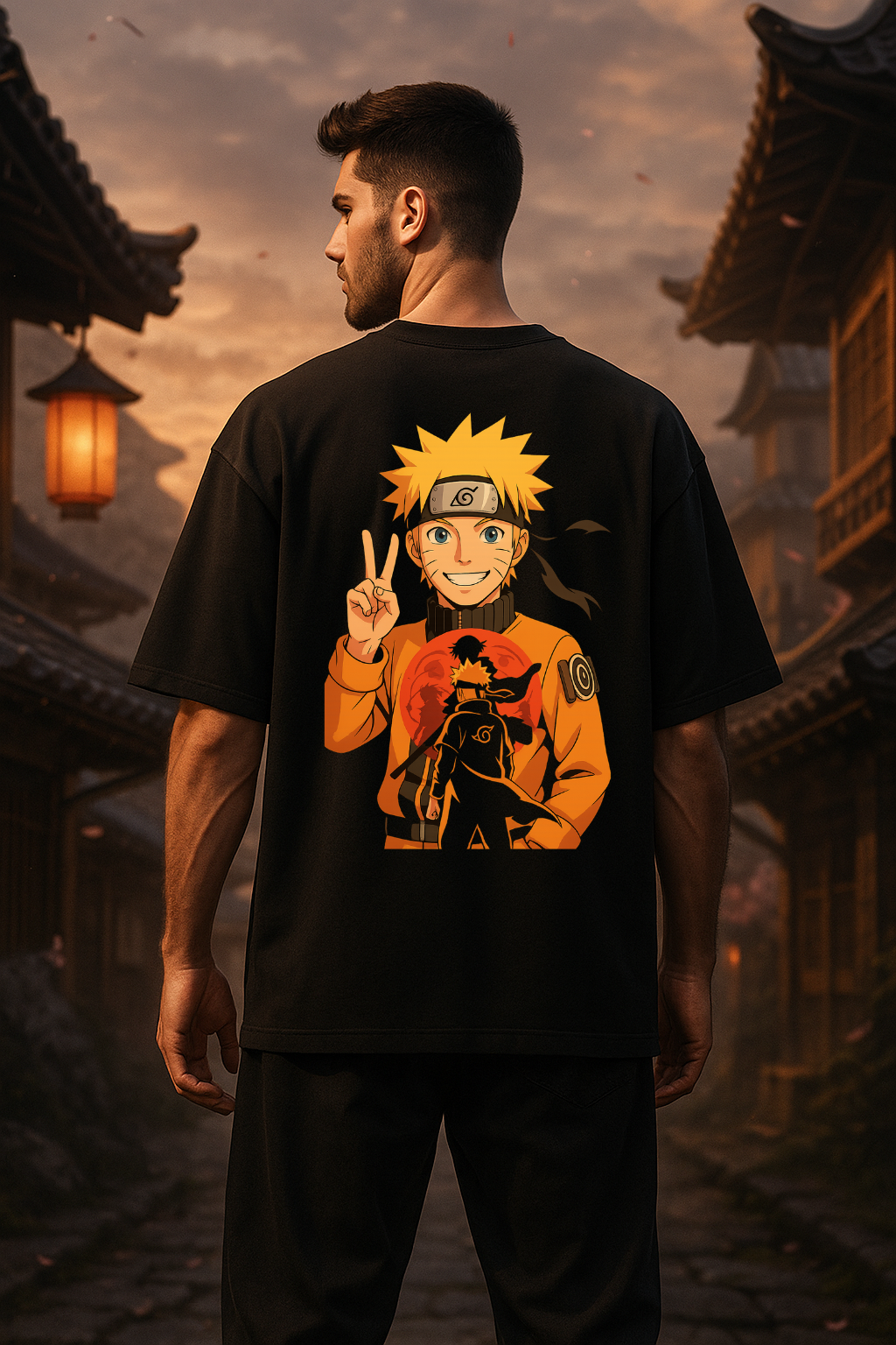 Wavy Naruto Anime Oversized T-Shirt – Unisex Streetwear Classic