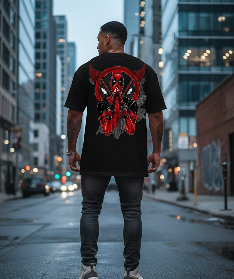 Wavy Deadpool Edition Unisex Oversized Classic T-Shirt